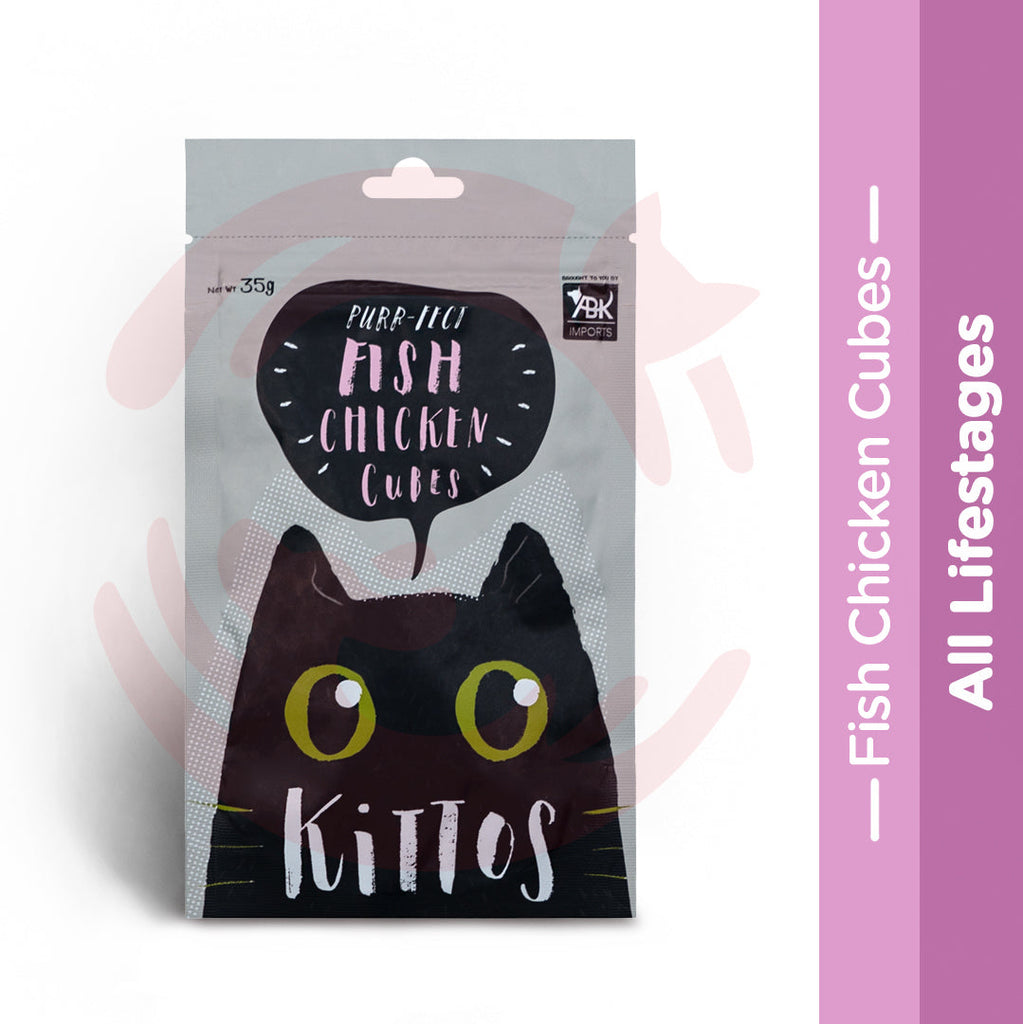 Kittos Cat Treat - Fish Chicken Cubes (35g)