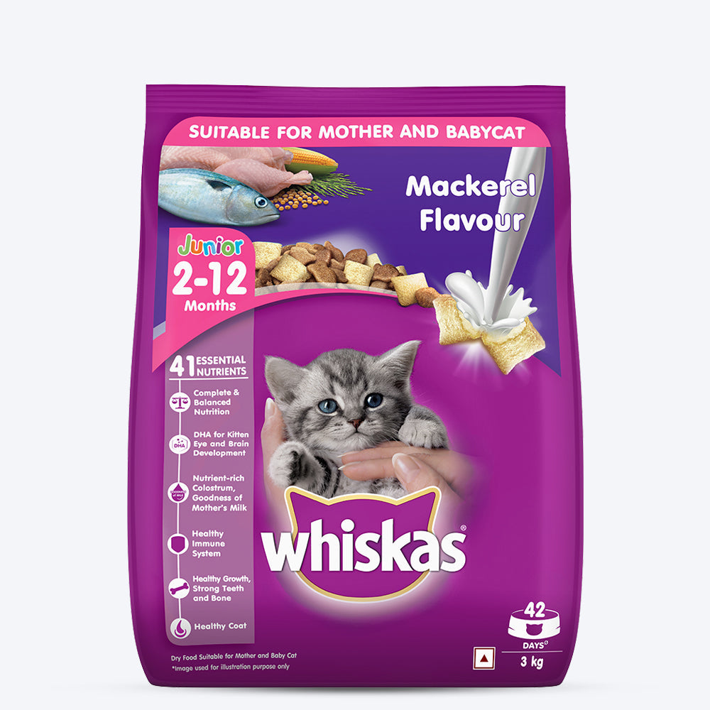 Whiskas Mackerel Dry Food For Baby and Mother Cat - 3 kg - 