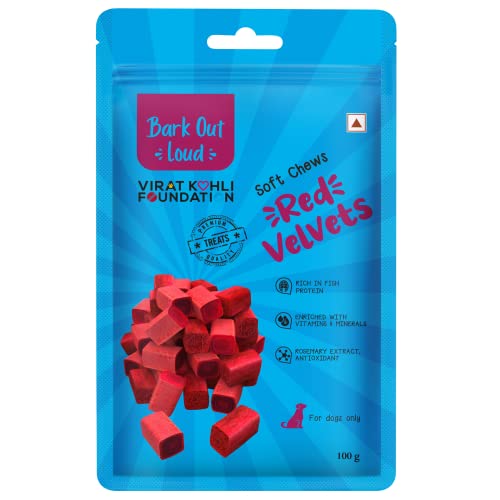 Bark Out Loud Red Velvet Fish Treats with Omega 3 Fatty Acids, Minerals & Antioxidants for Dogs