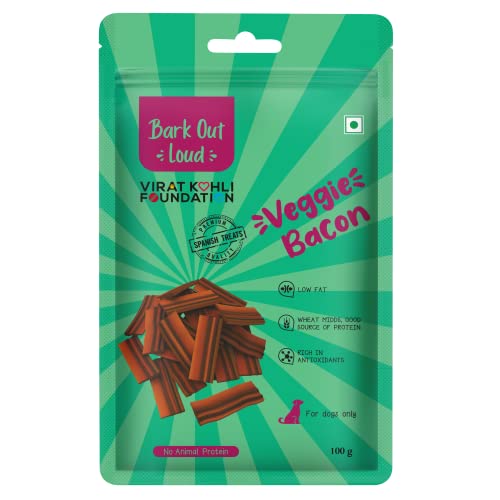 Bark Out Loud Veggie Bacon - Low Fat, High Protein Treats with Antioxidants for Dogs