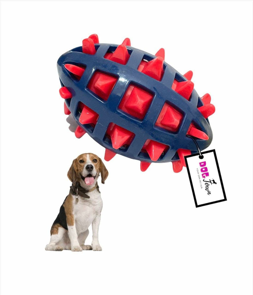 Spike Rugby Puppy Chew Toy Teething Toy Dog Squeaky Toys (Color May Vary)
