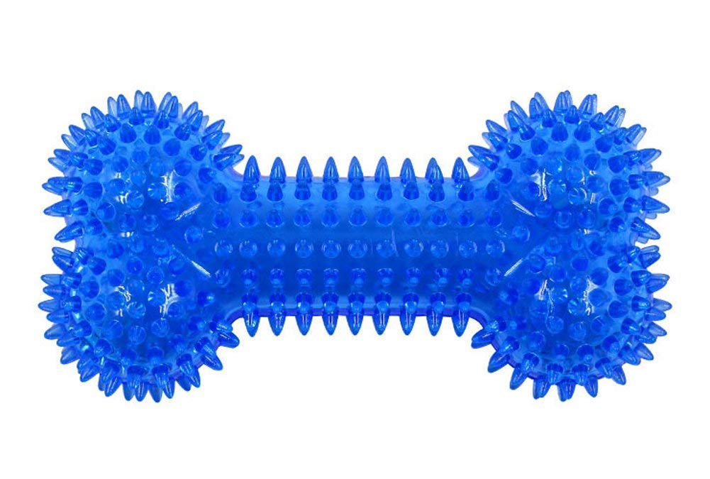 Soft Spike Dumbbell Chew Toy Teething Toy (Color May Vary)