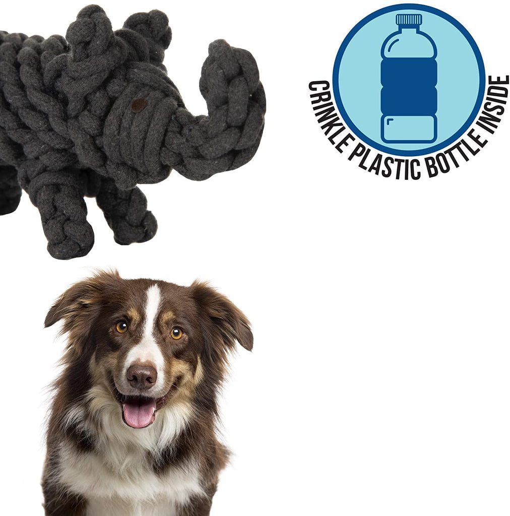 Rope Dog Toys & Dog Tug Toys Made of Cotton Rope,Medium Toy (Elephant)
