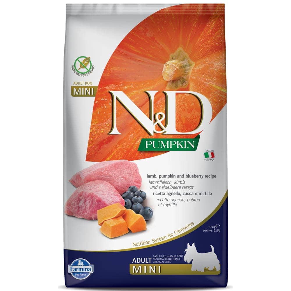 Farmina N&D Pumpkin Lamb & Blueberry Grain Free Adult Mini Dog Dry Food