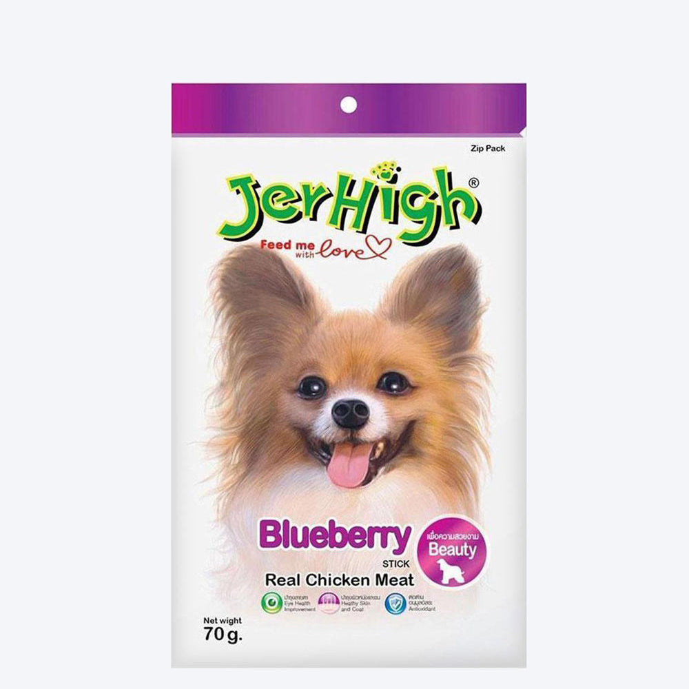 JerHigh Blueberry Stick Dog Treats with Real Chicken Meat - 70 g - 