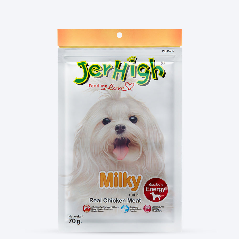 JerHigh Milky Dog Treats with Real Chicken Meat - 