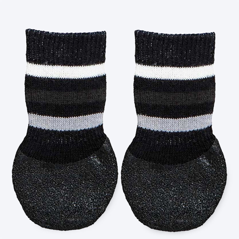 Trixie Non - Slip Dog Socks with AA-Round Rubber Coating - Black - 1 Pair ( 2 Boots Covers 2 Paws Only)