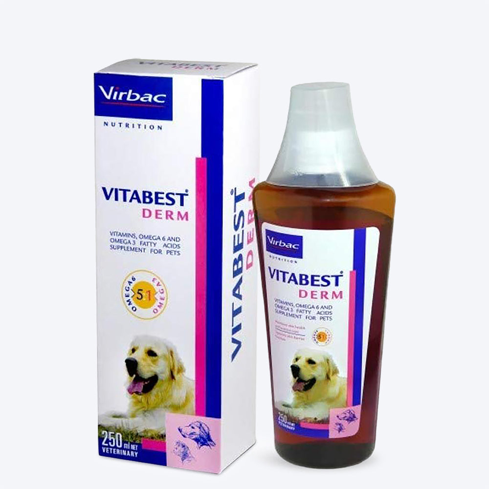 Virbac VITABEST DERM Oral Supplement for Dogs and Cats - 250 ml
